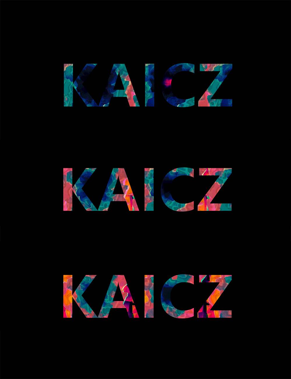 KAICZ随机变化的彩色文字背景动画特效