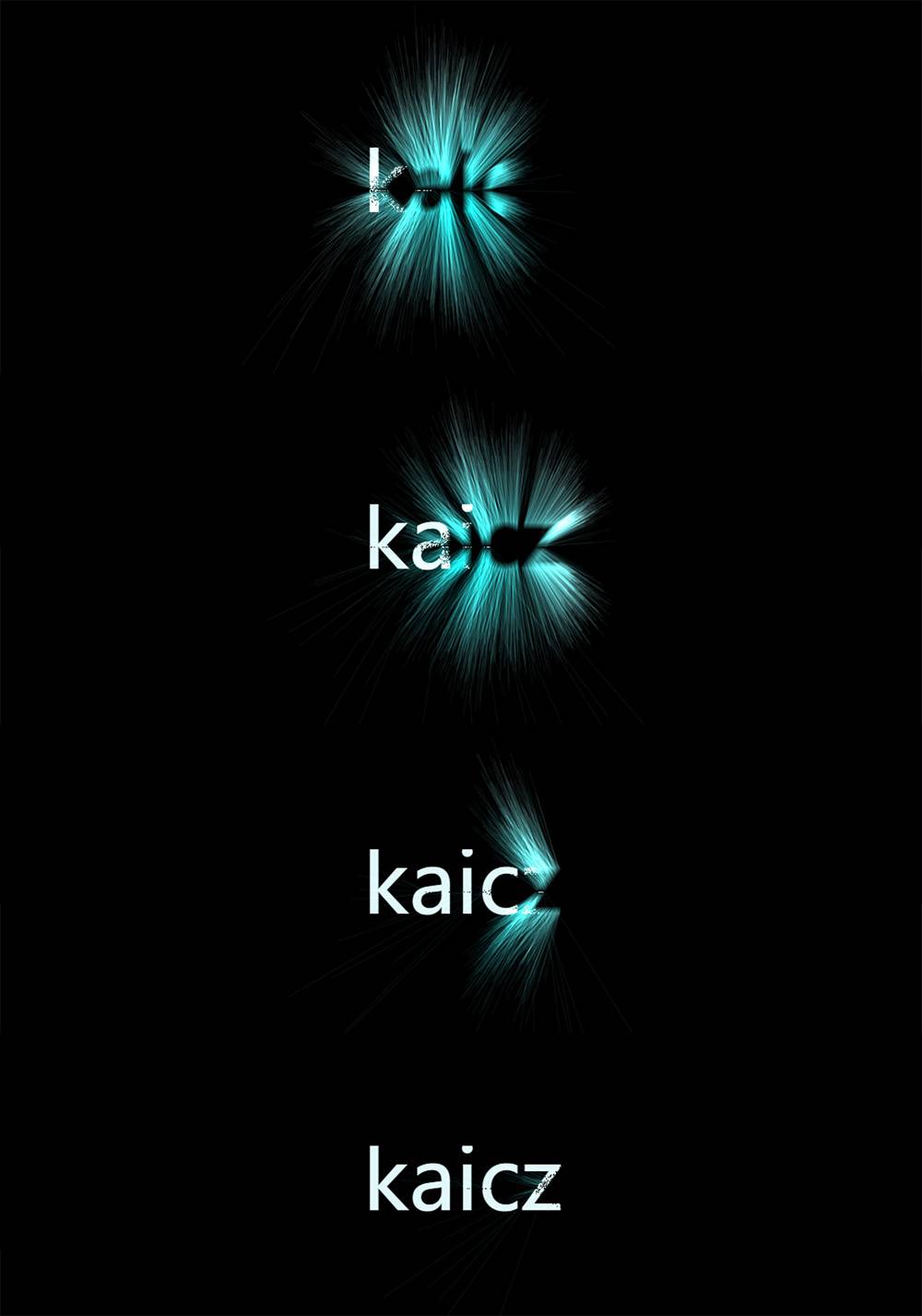 kaicz逐个文字发光高亮显示动画特效