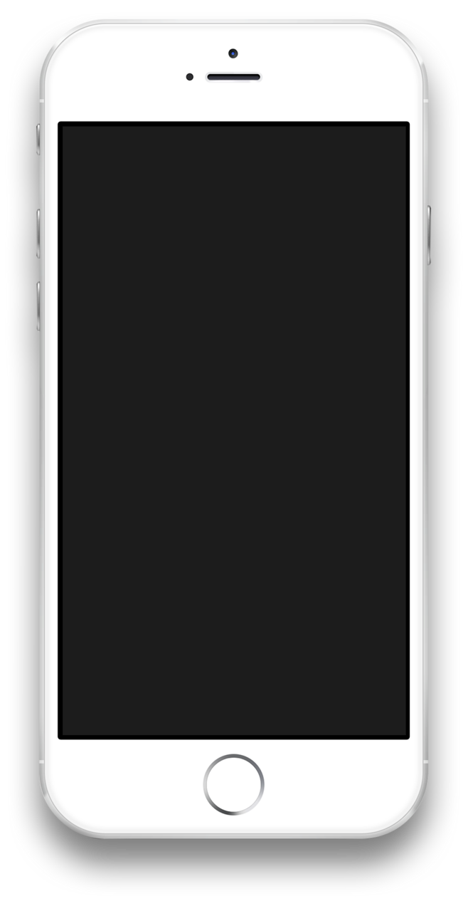 银白色苹果6手机黑屏模型