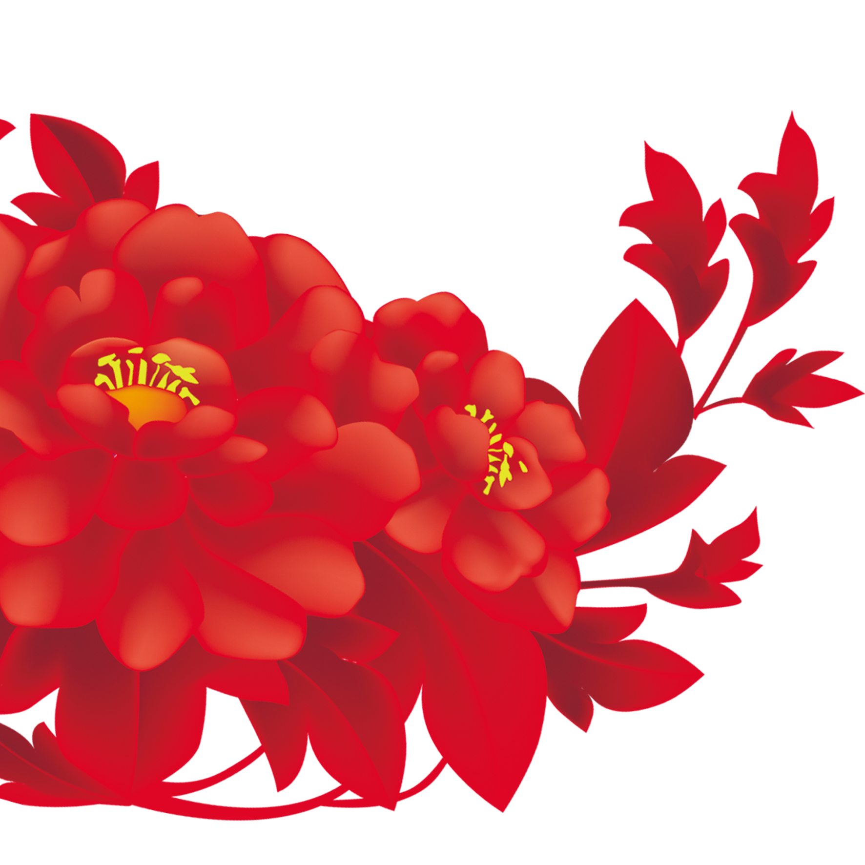 红色花朵装饰元素下载