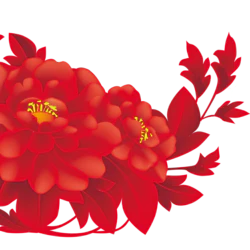红色花朵装饰元素下载