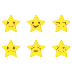 黄色小插画可爱星星表情装饰元素下载