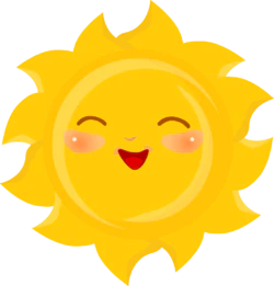 黄色笑眯眯太阳装饰元素