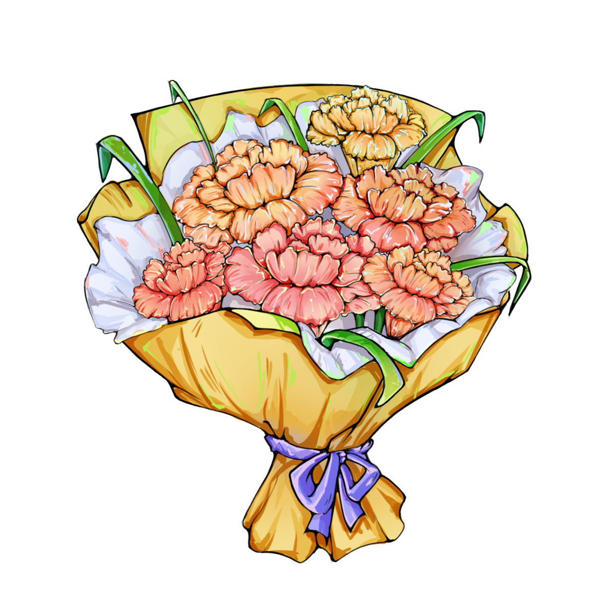 教师节康乃馨花束装饰元素