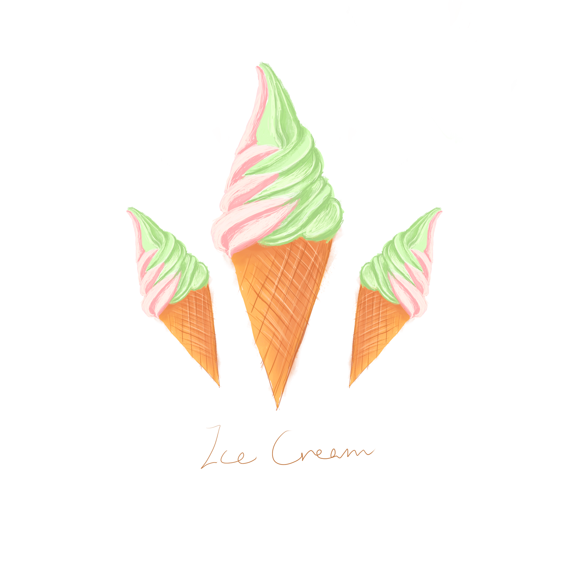 夏天冰淇淋甜筒装饰元素