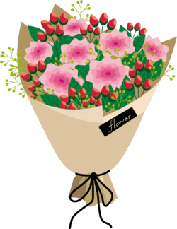 扁平风格康乃馨花束教师节装饰元素