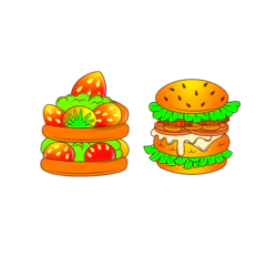 卡通汉堡美食点心装饰元素