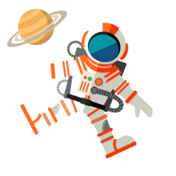 卡通太空宇航员装饰元素