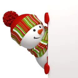 立体圣诞节可爱雪人装饰元素