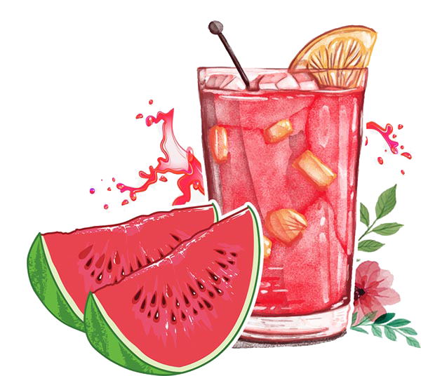夏日西瓜水果榨汁冷饮装饰元素