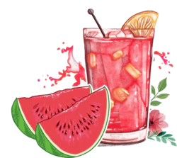 夏日西瓜水果榨汁冷饮装饰元素