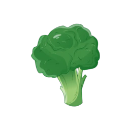 手绘绿色卡通西兰花蔬菜装饰元素