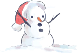 圣诞节戴着圣诞帽的雪人装饰元素