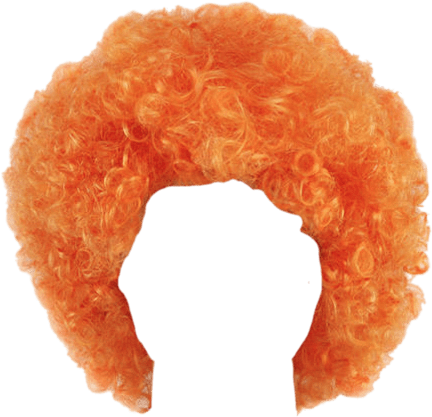 时尚橙色爆炸头短卷发假发发型装饰元素