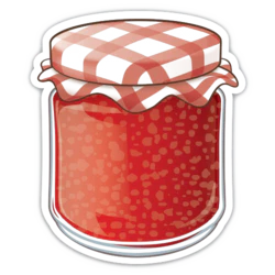 卡通草莓玻璃瓶果酱果粒装饰元素