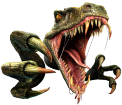 凶狠逼真恐龙动物龇牙长爪装饰元素