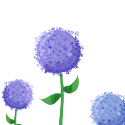 手绘小清新紫色植物绣球花装饰元素