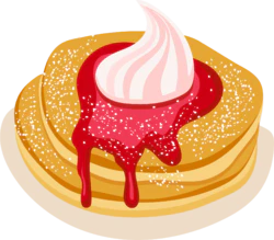 插画草莓酱酸奶淋松饼甜品装饰元素