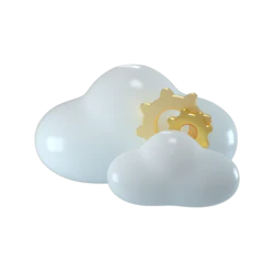 3D立体云设置云空间图标装饰元素