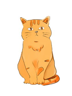 手绘简约可爱小橘猫装饰元素