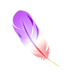 精致紫色渐变漂亮羽毛装饰元素
