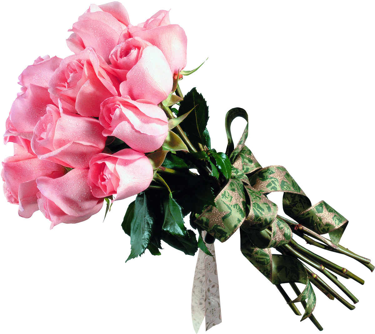 粉色玫瑰花花束捧花装饰元素