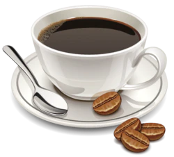 插画一杯咖啡勺子咖啡豆装饰元素