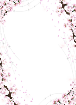 粉色漂亮樱花边框背景装饰元素