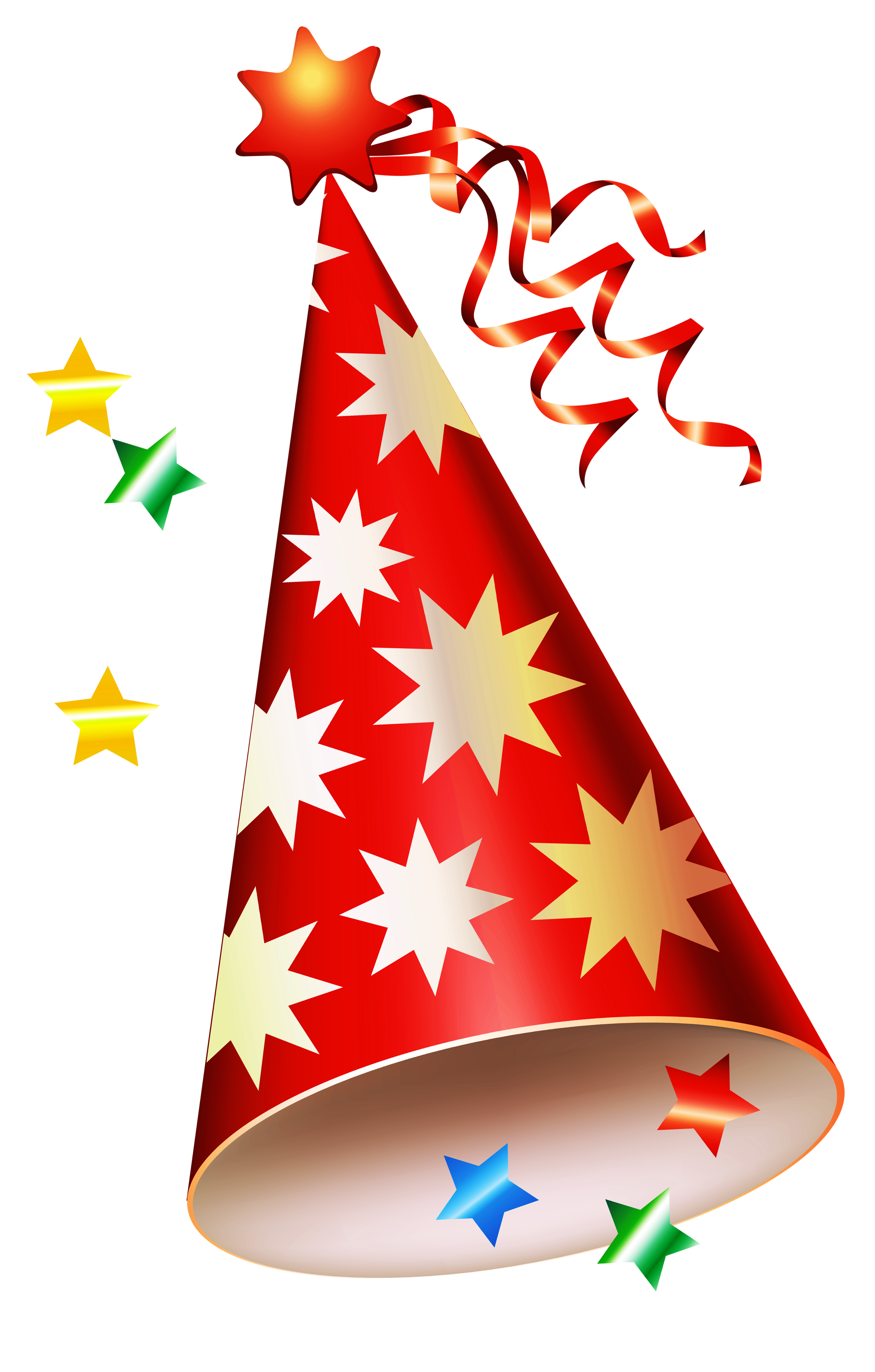 生日派对庆祝帽子背景彩带星星装饰元素