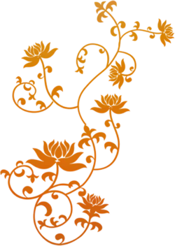 黄色温暖古风底纹花朵线条装饰元素