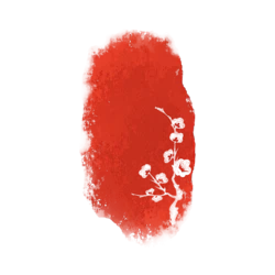 梅花印章红色装饰元素