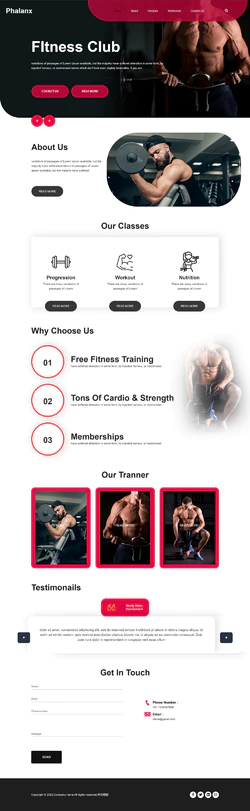 肌肉运动健身俱乐部HTML5网站模板