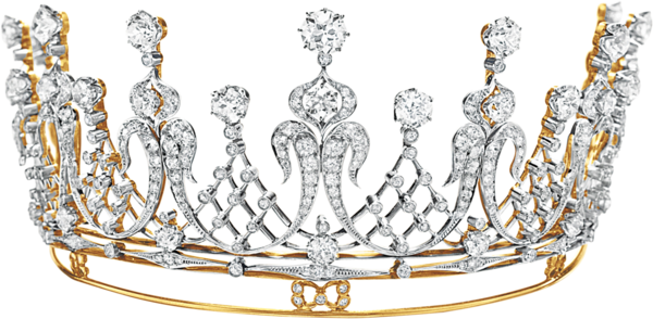 镶满宝石的银色女皇皇冠免抠素材