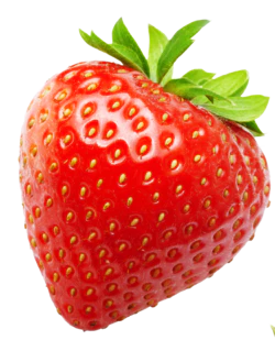 新鲜草莓绿叶水果果实免抠素材
