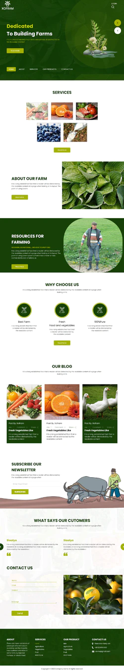 绿色原生态蔬果禽农场庄园网站模板