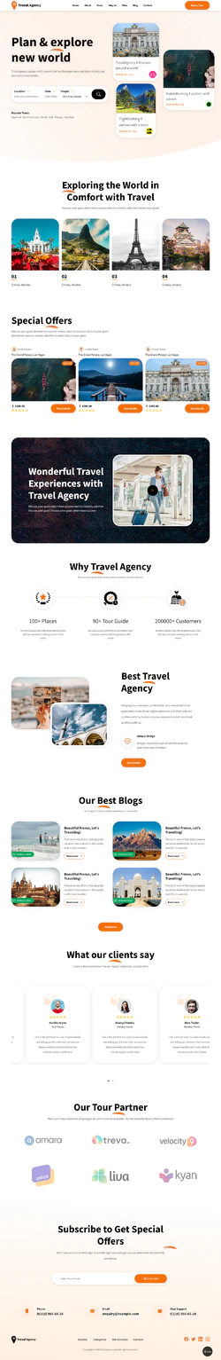 全球环游旅行社旅游度假HTML5英文模板