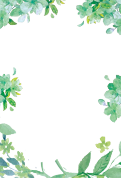 绿色卡通树叶装饰边框免抠元素