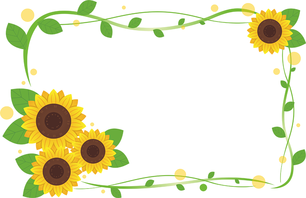 太阳花藤曼花环向日葵边框装饰png免抠素材