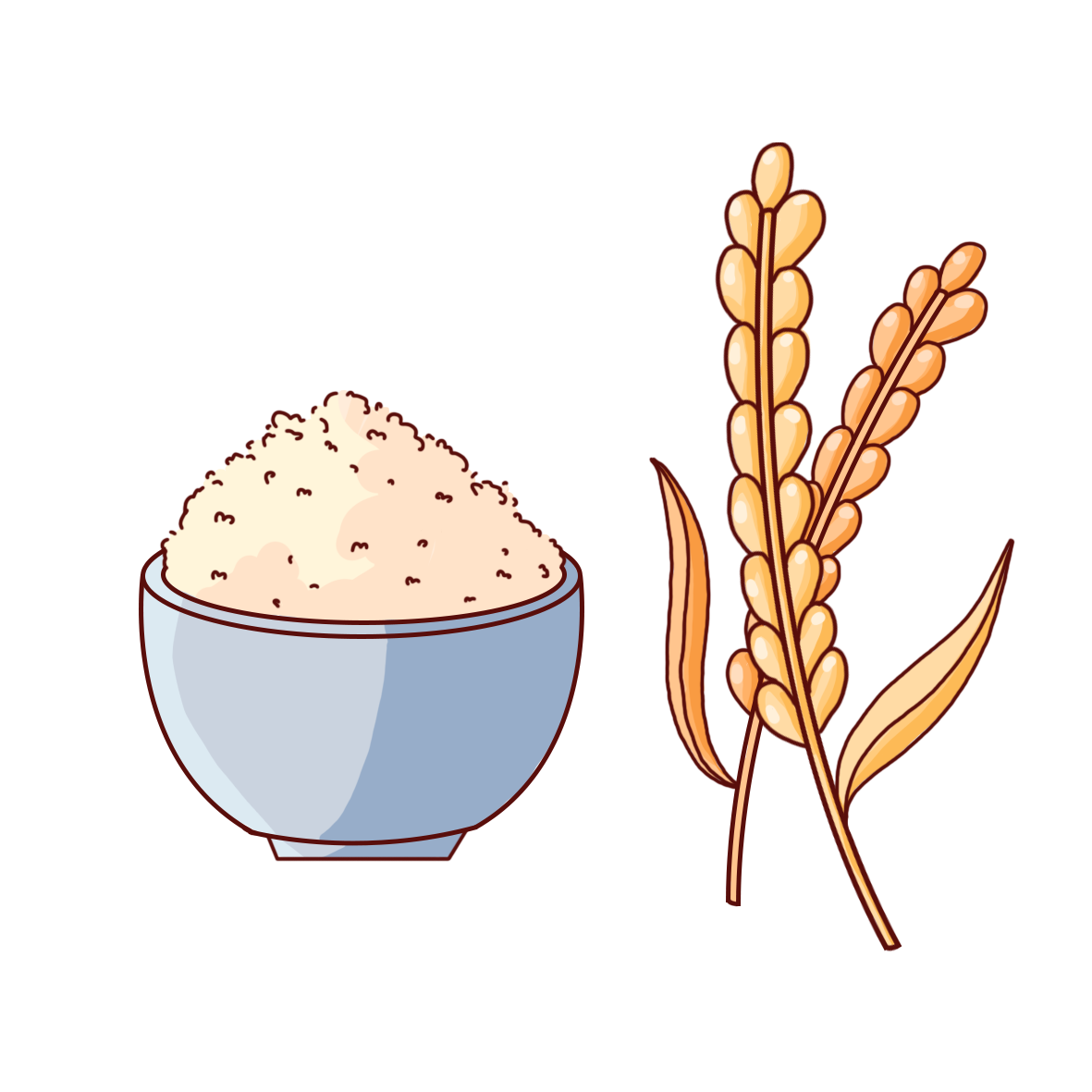 五一劳动节米饭小麦免抠素材