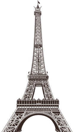浪漫的法国巴黎卡通铁塔埃菲尔铁塔免抠元素