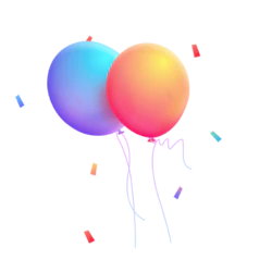 活动场合炫彩气球漂浮物PNG装饰元素