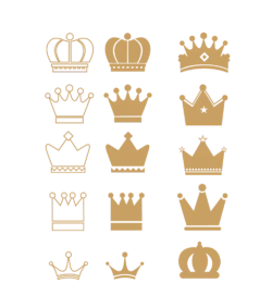 多种款式金色国王皇冠免抠矢量素材