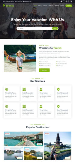 绿色大气旅游度假在线预约服务商城响应式模板
