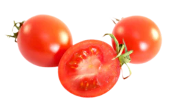 新鲜红色带藤切开的小番茄实物元素